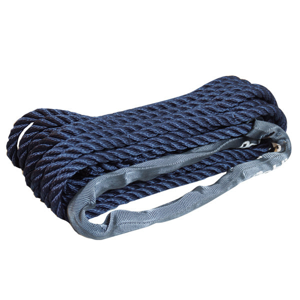 Robline fortøjning øje med webbing i Navy farve, 12mm tykkelse, 10m lang.