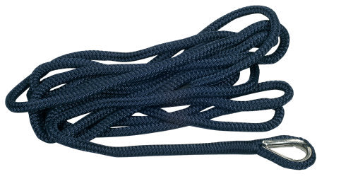 Dobbelt flettet fortøjningstov fra 1852, navy farve, 4 meter langt, Ø10mm