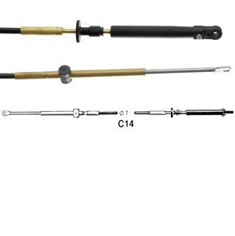 Ultraflex kontrolkabel C14 OMC set fra siden