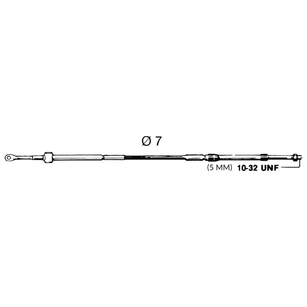 Ultraflex C16 kontrolkabel viste opsat i cabinens kontrolpanel
