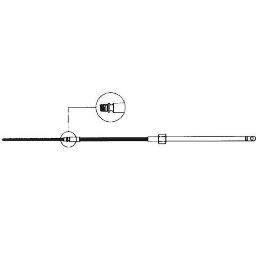 Ultraflex Styrekabel M58 på 10 fod i diameter 12,5 mm, set fra siden