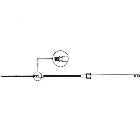 Ultraflex styrekabel M58 på 20 fod med Ø12,5 mm, klar til montering.