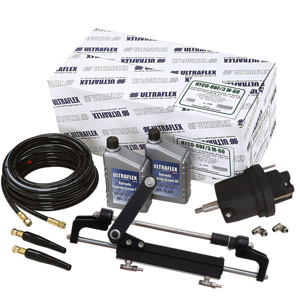 Ultraflex hydraulisk styring OBF1 set fra siden på båd