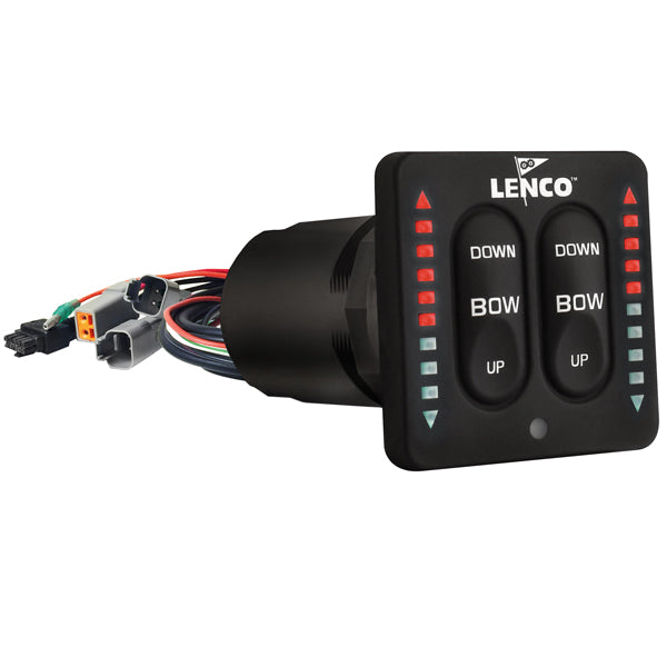 Lenco betjeningspanel til trimplan i monteret position med indikator og retraktor.
