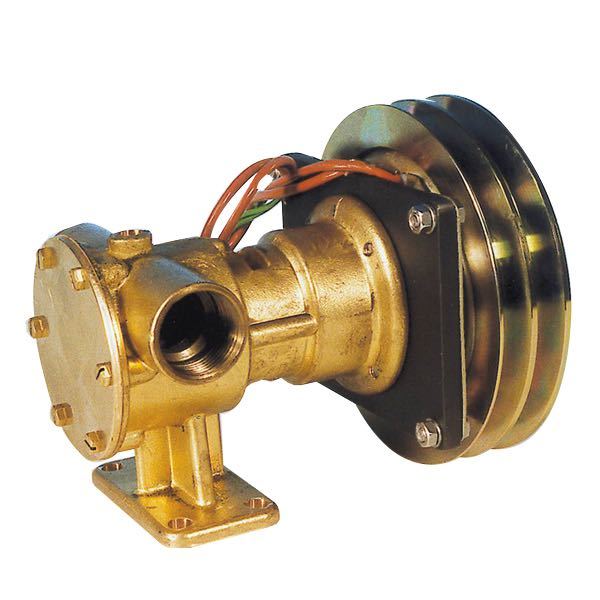 SeaTec magnetpumpe 1" 12V set fra siden, med tilslutninger tydeligt synlige.