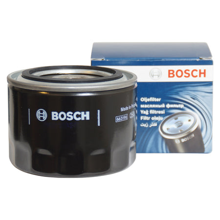 Bosch oliefilter P3311 set fra siden med detaljeret design og specifikationer.