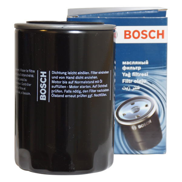 Bosch oliefilter P4063 til Perkins motor, set fra siden