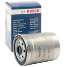 Bosch brændstoffilter N4103 set fra siden, fremhæver den korte 126mm længde.