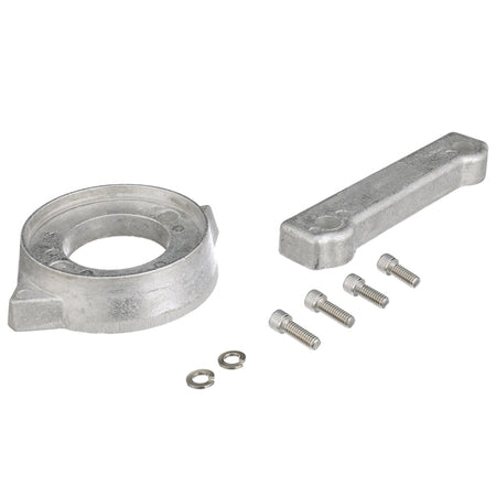 Quicksilver Aluminium Anode Kit til Volvo 280 Sterndrives, præsenteret på hvid baggrund.