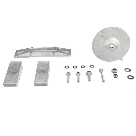 Quicksilver Aluminium Anode Kit til Honda påhængsmotorer, viste komponenter på hvid baggrund.