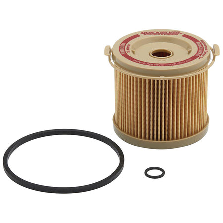 Quicksilver brændstoffilter 10 Micron til diesel, vist set forfra