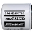 Quicksilver 8M0154770 brændstoffilter set fra siden med vandseparator.