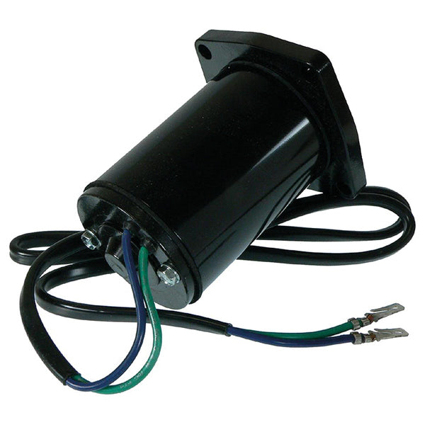 Quicksilver 12-volt trim-/tiltmotor set fra siden, klar til montering.
