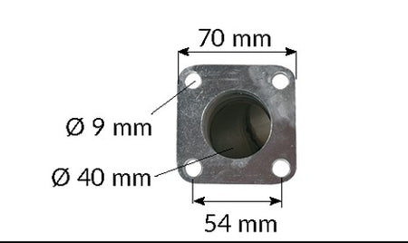 Flange monteret på manifold, klar til installation