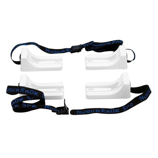 Nuova Rade universal holder med 4 hvide holdere og 2 gjorder set forfra