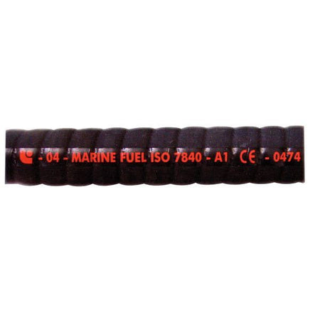 SeaTec påfyldningsslange sort 38mm 2m set fra siden