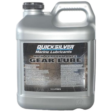 Quicksilver HP gear lube 9.46L set mod en hvid baggrund