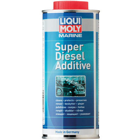 Liqui Moly Marine Super CTL Diesel Additive i 500 ml flaske, set forfra.