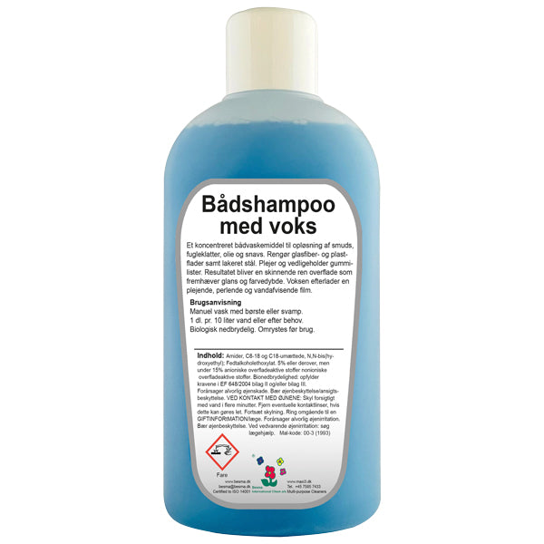 SeaTec bådshampoo med voks præsenteret i sin 1 liters emballage.