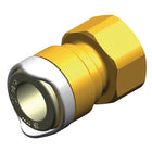 Whale adapter hun 1/2" til 15 mm i messing, vist fra siden