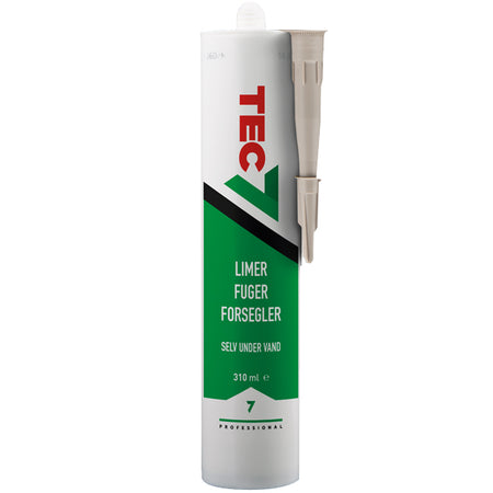 Tec7 fugemasse 310ml i beige på hvid baggrund