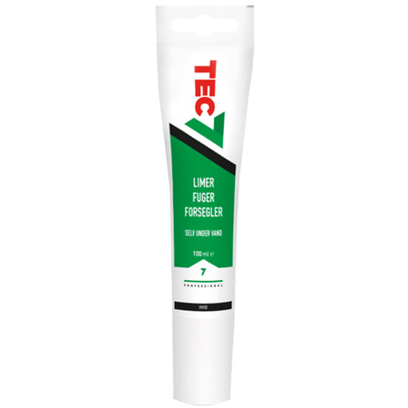 Tec7 fugemasse i hvid 100ml tube set forfra