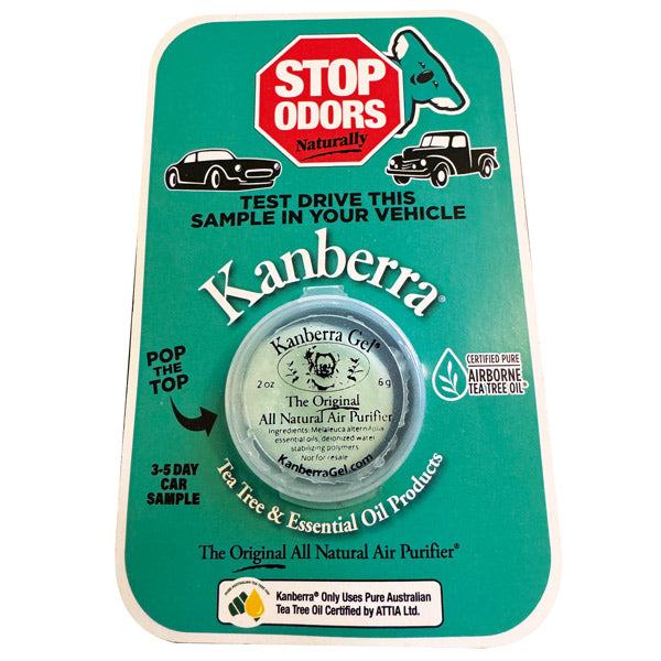 Kanberra Tea Tree Gel Lugtfjerner i 6g emballage, produktet set forfra