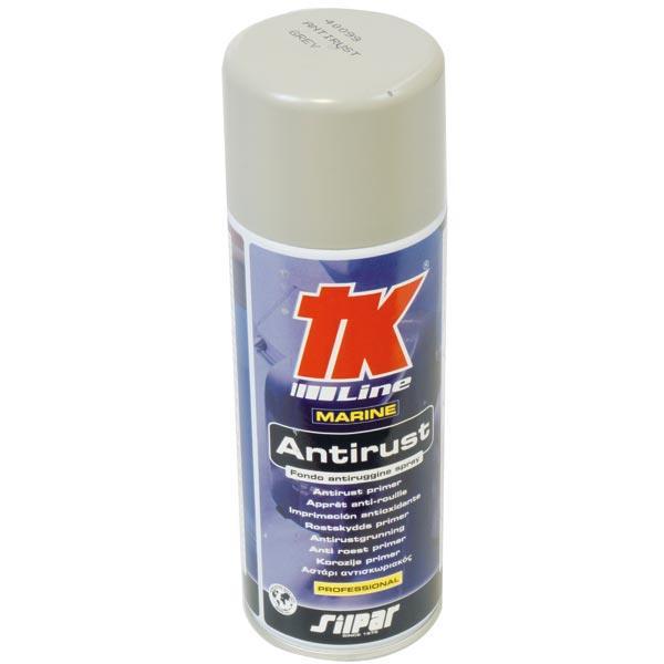 TK Line spraymaling primer i grå farve, præsenteret på en hvid baggrund.