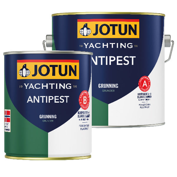 Jotun Antipest komp A grå 2L - malerbøtte set forfra med label