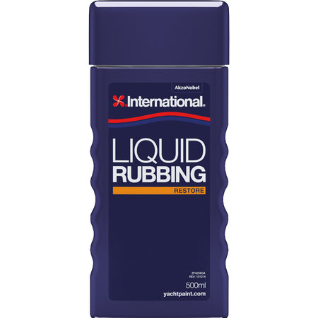 International Liquid Rubbing 0,5L flaske med etikette, klar til brug på båden.