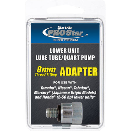 Adapter fra Star Brite til 8mm gear olie pumpe, set forfra.