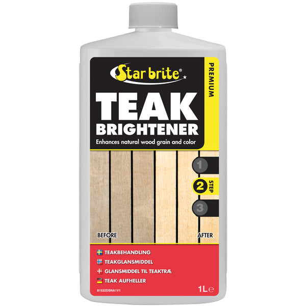 Star Brite Teak cleaner i 1000 ml flaske set forfra.