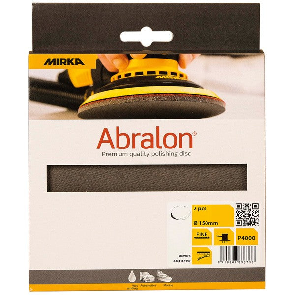 Mirka Abralon sandpapir Ø150mm P1000 med velcro, set forfra
