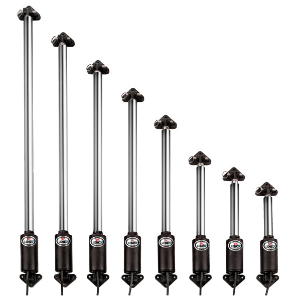 Lenco 16" lugeløfter, 12V, viste fra siden med monteringsdetaljer