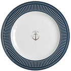 Marine Business middagstallerken Ø28cm i hvidt porcelæn med maritimt design.