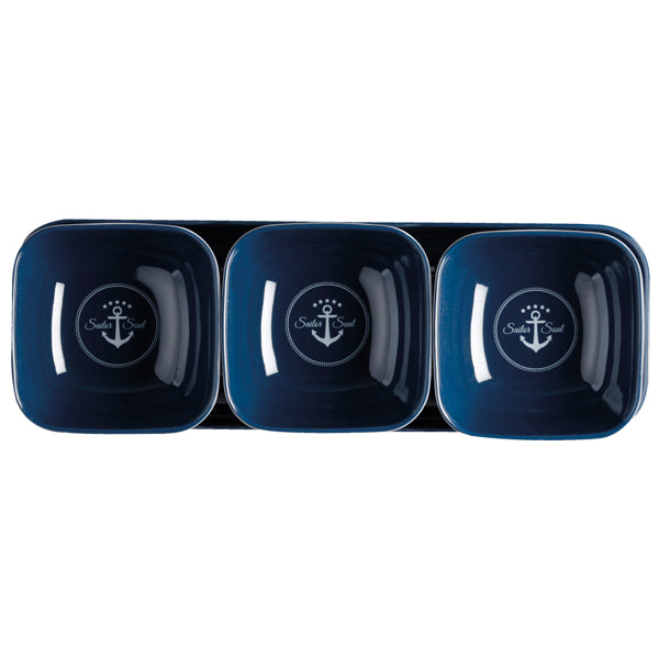 Marine Business Sailor Soul Snack sæt i hvidt med maritime motiver.