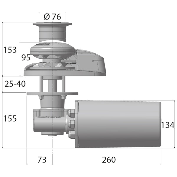 Lofrans X2 ankerspil monteret på båd, klar til brug