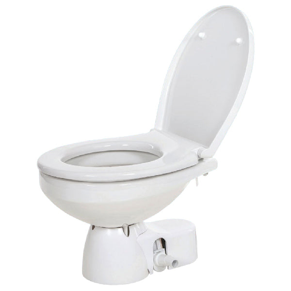 Indvendig detalje af Jabsco Quiet Flush E2 toilet med kontrolpanel