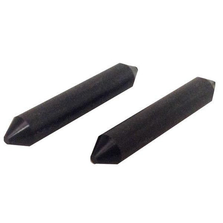 Ronstan sliderods til 140mm vogne, monteret på skinner, set fra oven.