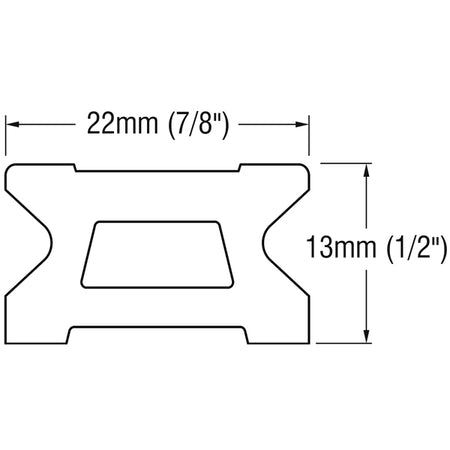 Detalje af Ronstan skødeskinne med fin overfladebehandling