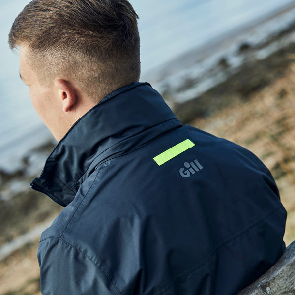 Gill IN88J pilotjakke sort ses fra siden med detaljeret syning