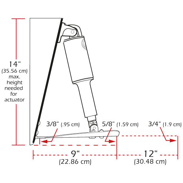 Lenco trimplaner sæt 9x18" installeret på båd, fokuseret på detaljerne.