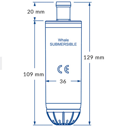 Whale pantrypumpe gp1392 i detalje, viser betjeningspanel og monteringsmuligheder