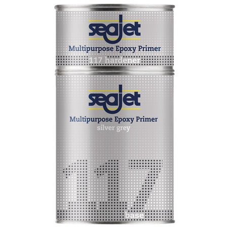 SeaJet 117 multipurpose epoxy primer i hvid 2,5L tønde under naturligt lys