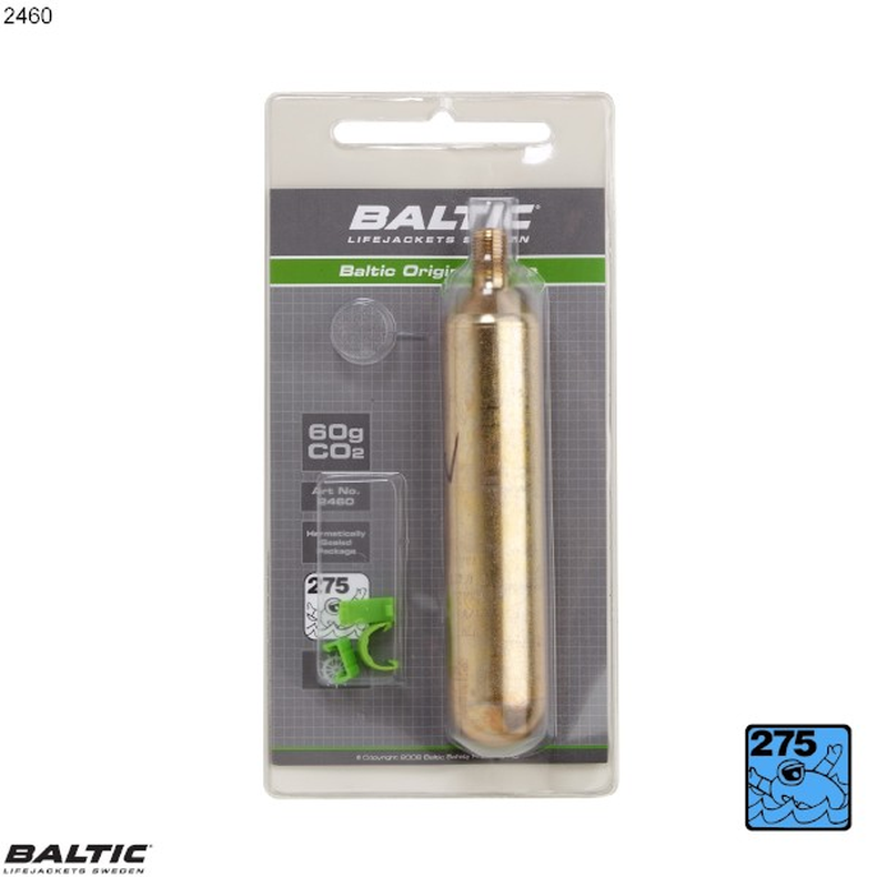 BALTIC, 60g CO2 Cylinder with clips - 2460 Size 60g