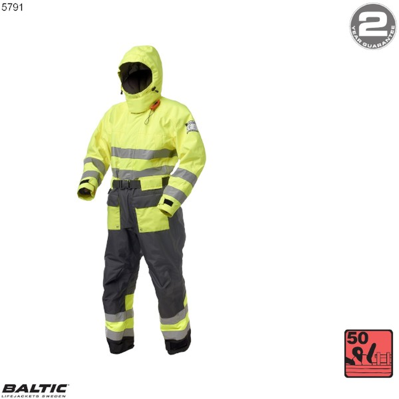 BALTIC, HiVis Flotation Suit UV_Yellow-Black 5791 Size 90-100 kg
